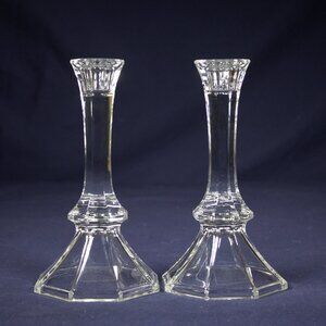 Matched Pair of Toscany TOY36 24% Lead Crystal Candlesticks